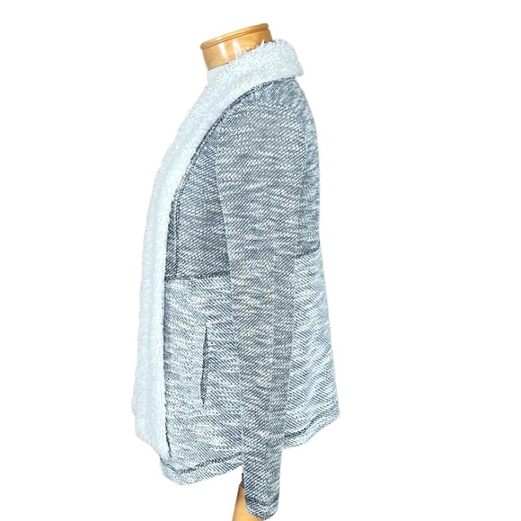 Jack BB Dakota Faux Sherpa Trimmed Tweed Open Front Jacket XS - Picture 5 of 12